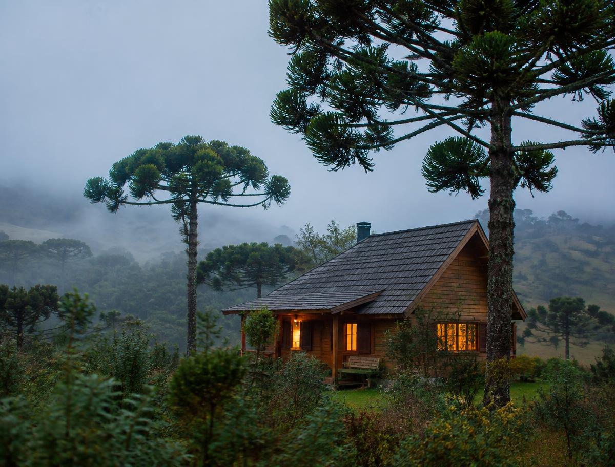 Paisagem natural com vegetação e horizonte aberto